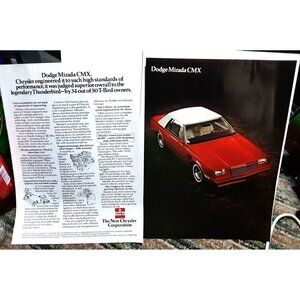 1981 Dodge Mirada CMX 2 Page Car Original Print Ad